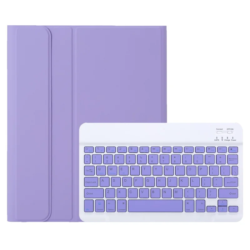 A730B For Samsung Galaxy Tab S11 Detachable Leather Case Bluetooth-Compatible Keyboard with Pen Slot - Lilac Purple