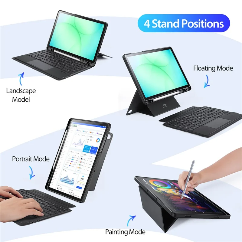 DUX DUCIS For Samsung Galaxy Tab A11+ / A9+ Leather Tablet Case with Magnetic Detachable Keyboard