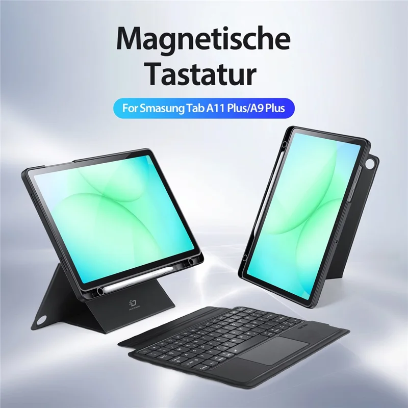 DUX DUCIS DK Series for Samsung Galaxy Tab A11+ / A9+ Bluetooth-Compatible Keyboard (German) with Leather Tablet Case