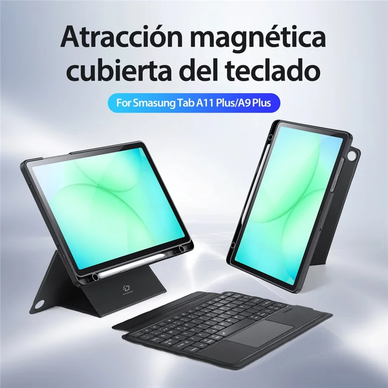 DUX DUCIS DK Series para Samsung Galaxy Tab A11+ / A9+ Teclado Compatível com Bluetooth (Espanhol) com Capa de Tablet de Couro