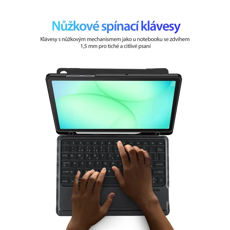 DUX DUCIS DK Series для Samsung Galaxy Tab A11+ / A9+ Bluetooth-совместимая клавиатура (чешский) с кожаным чехлом для планшета
