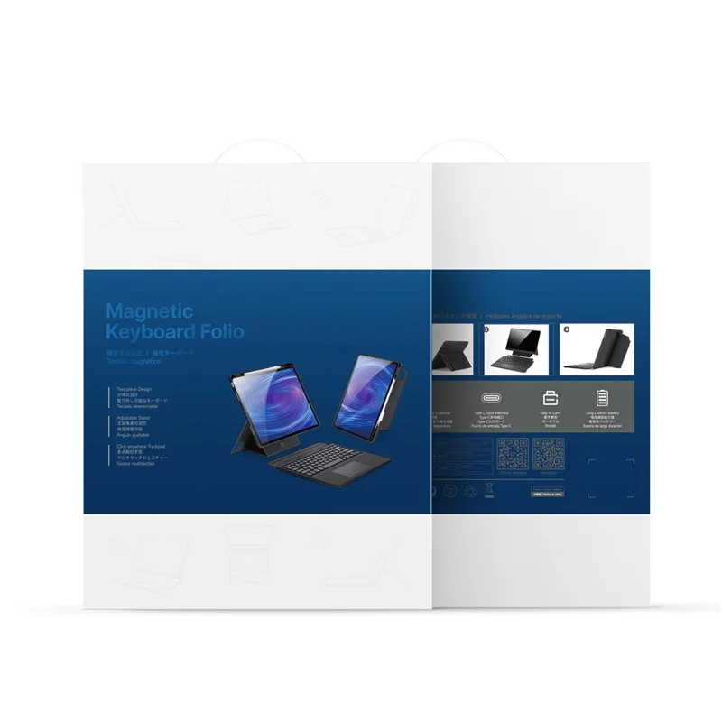 DUX DUCIS DK-Serie für Samsung Galaxy Tab A11+ / A9+ Bluetooth-kompatible Tastatur (Portugiesisch) mit Leder-Tablet-Hülle