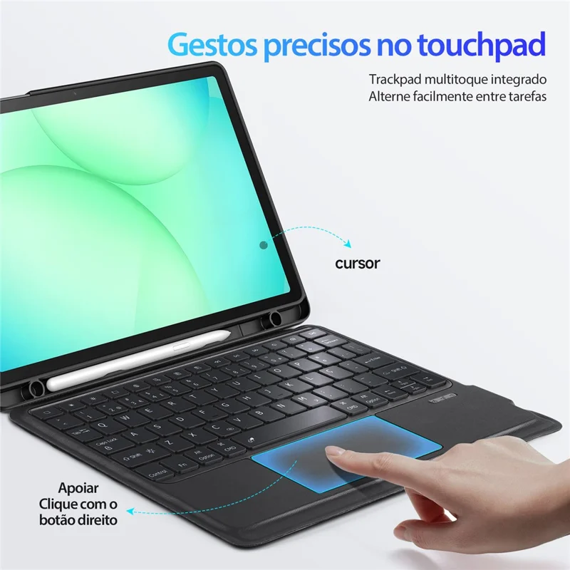 DUX DUCIS DK-Serie für Samsung Galaxy Tab A11+ / A9+ Bluetooth-kompatible Tastatur (Portugiesisch) mit Leder-Tablet-Hülle