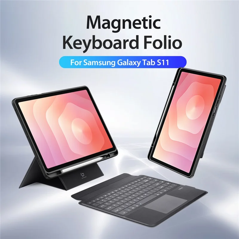 DUX DUCIS For Samsung Galaxy Tab S11 Leather Tablet Case with Magnetic Detachable Keyboard
