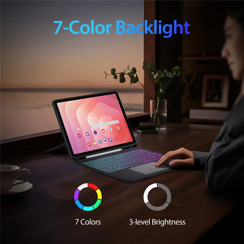 DUX DUCIS DK Series para Samsung Galaxy Tab S11 Teclado Compatível com Bluetooth (Inglês) com Capa de Tablet de Couro