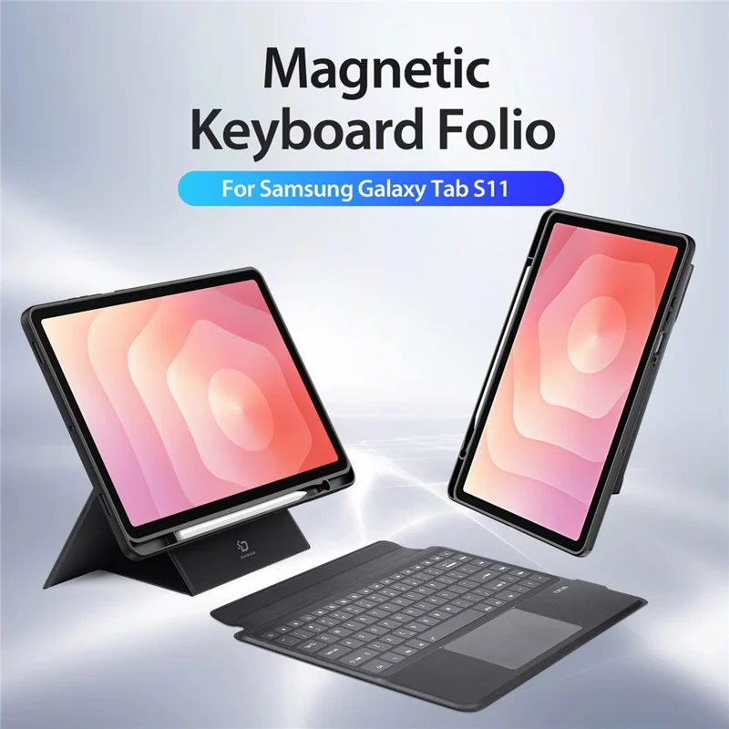 DUX DUCIS DK Series para Samsung Galaxy Tab S11 Teclado Compatível com Bluetooth (Inglês) com Capa de Tablet de Couro