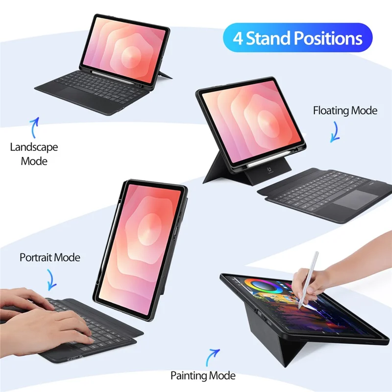 DUX DUCIS DK Series para Samsung Galaxy Tab S11 Teclado Compatível com Bluetooth (Inglês) com Capa de Tablet de Couro