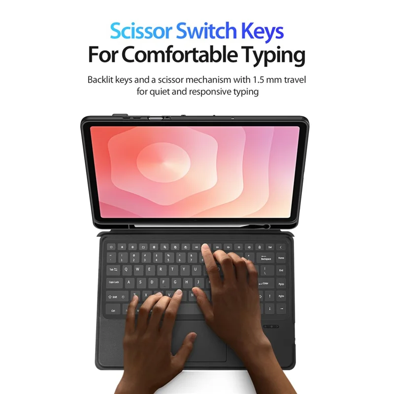 DUX DUCIS DK Series para Samsung Galaxy Tab S11 Teclado Compatível com Bluetooth (Inglês) com Capa de Tablet de Couro
