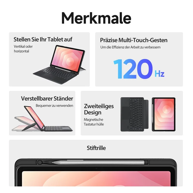 DUX DUCIS DK Series para Samsung Galaxy Tab S11 Teclado Compatível com Bluetooth (Alemão) com Capa de Couro para Tablet