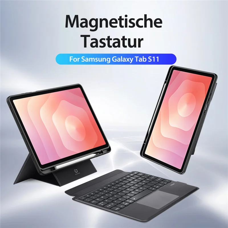 DUX DUCIS DK Series para Samsung Galaxy Tab S11 Teclado Compatível com Bluetooth (Alemão) com Capa de Couro para Tablet