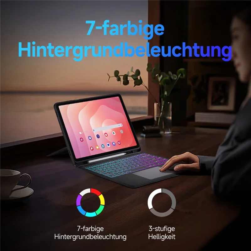 DUX DUCIS DK Series para Samsung Galaxy Tab S11 Teclado Compatível com Bluetooth (Alemão) com Capa de Couro para Tablet