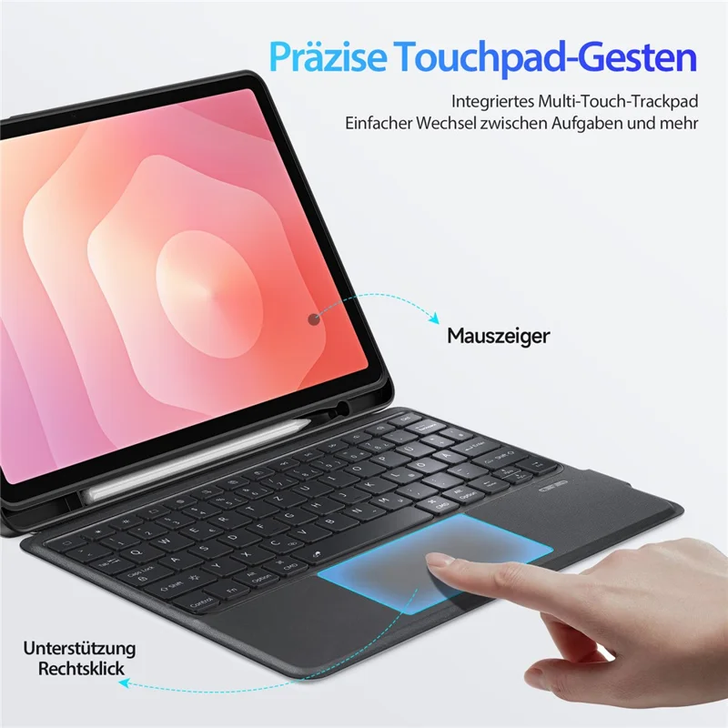 DUX DUCIS DK Series para Samsung Galaxy Tab S11 Teclado Compatível com Bluetooth (Alemão) com Capa de Couro para Tablet