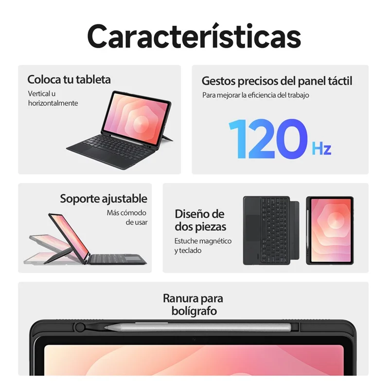 DUX DUCIS DK Series para Samsung Galaxy Tab S11 Teclado Compatível com Bluetooth (Espanhol) com Capa de Tablet de Couro