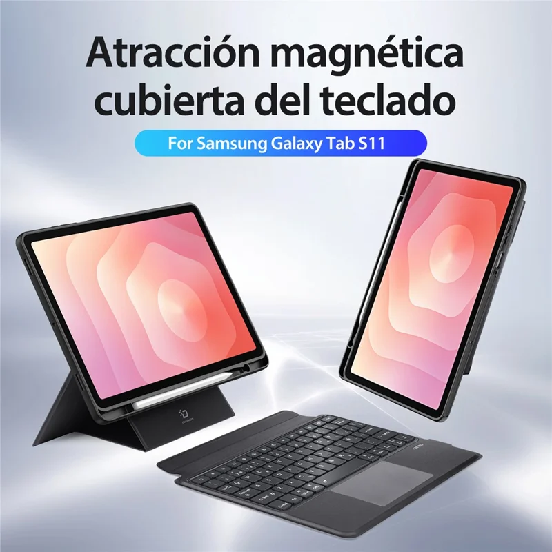 DUX DUCIS DK Series para Samsung Galaxy Tab S11 Teclado Compatível com Bluetooth (Espanhol) com Capa de Tablet de Couro