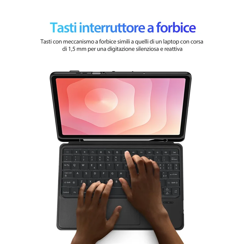 DUX DUCIS DK-serie til Samsung Galaxy Tab S11 Bluetooth-tastatur (italiensk) med læderet tablettecase