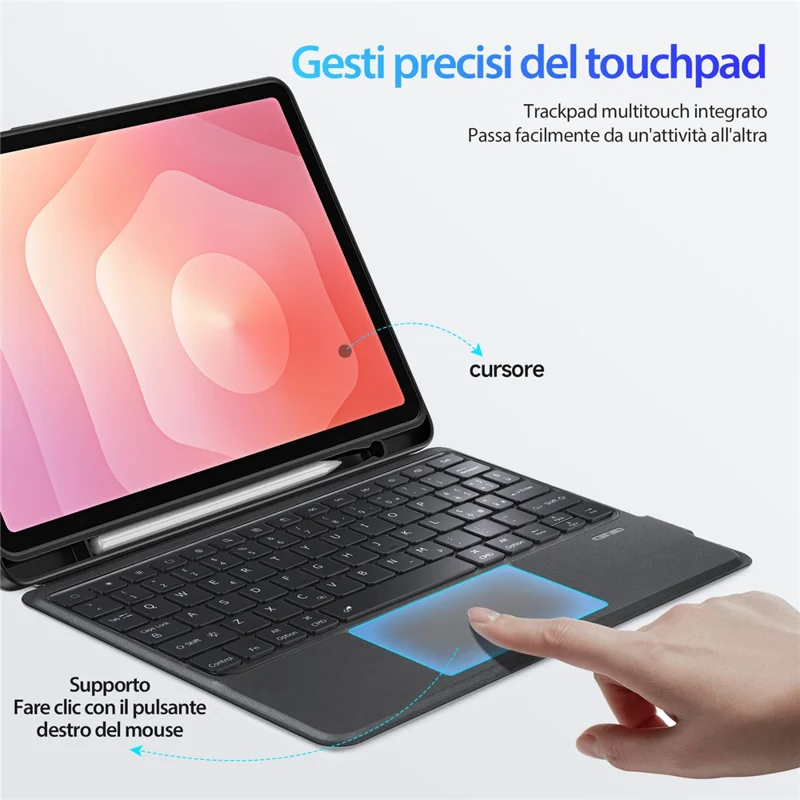 DUX DUCIS DK-serie til Samsung Galaxy Tab S11 Bluetooth-tastatur (italiensk) med læderet tablettecase