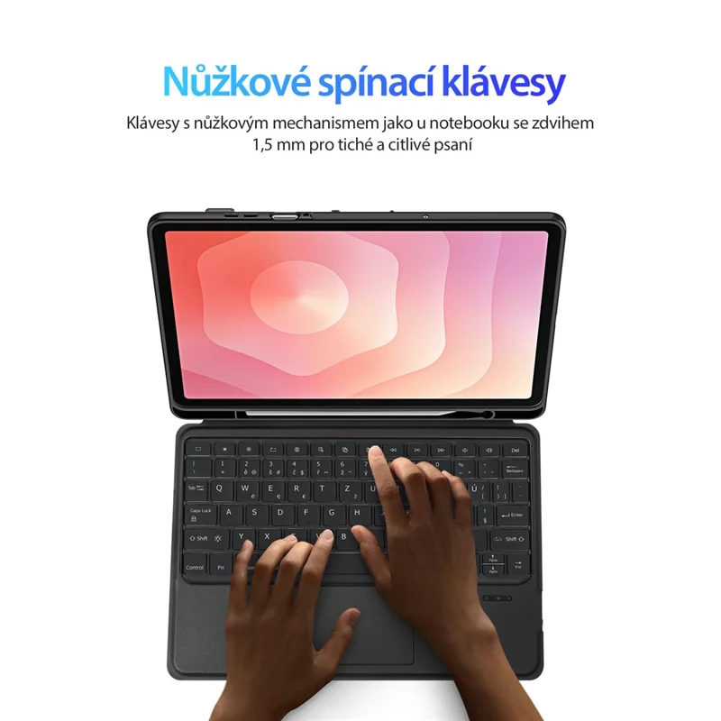 DUX DUCIS DK-serie til Samsung Galaxy Tab S11 Bluetooth-tastatur (tjekkisk) med læder tablettehylster