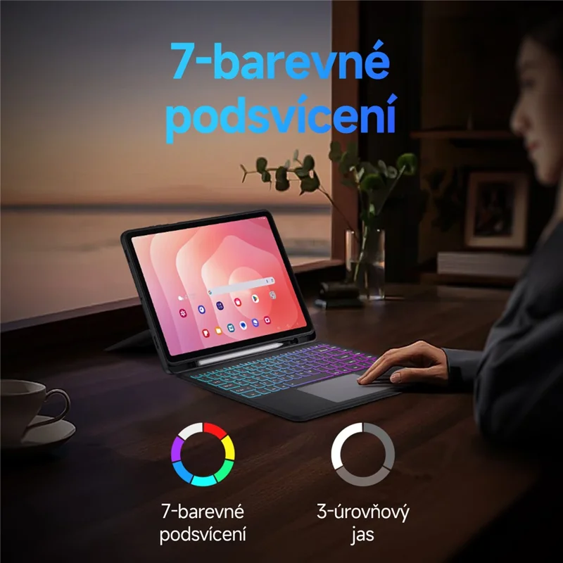 DUX DUCIS DK-serie til Samsung Galaxy Tab S11 Bluetooth-tastatur (tjekkisk) med læder tablettehylster