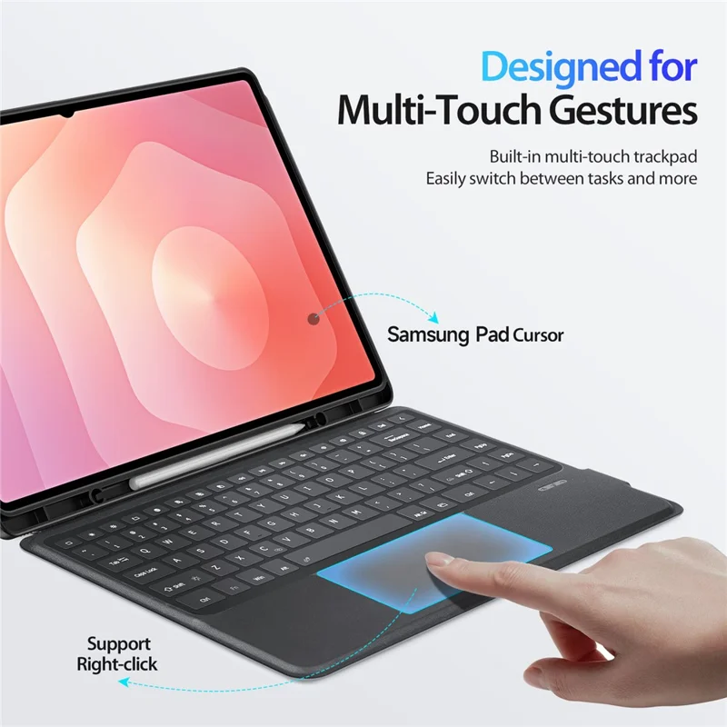 DUX DUCIS DK Series for Samsung Galaxy Tab S11 Ultra Bluetooth-Compatible Keyboard (English) with Leather Tablet Case