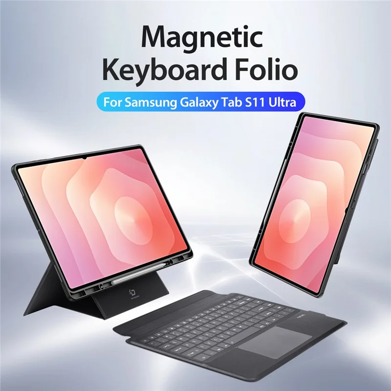 DUX DUCIS DK Series for Samsung Galaxy Tab S11 Ultra Bluetooth-Compatible Keyboard (English) with Leather Tablet Case