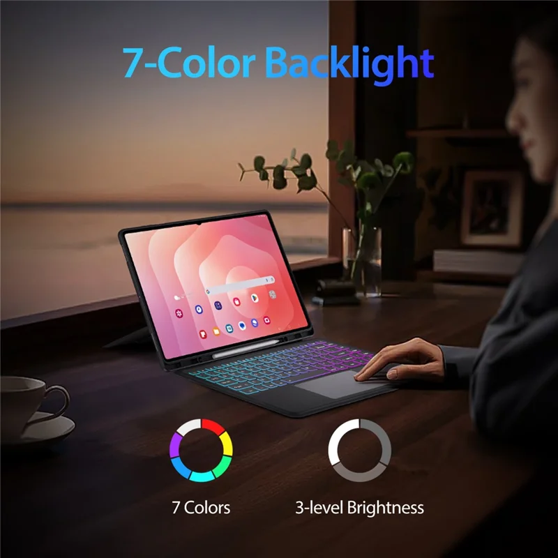 DUX DUCIS DK Series for Samsung Galaxy Tab S11 Ultra Bluetooth-Compatible Keyboard (English) with Leather Tablet Case