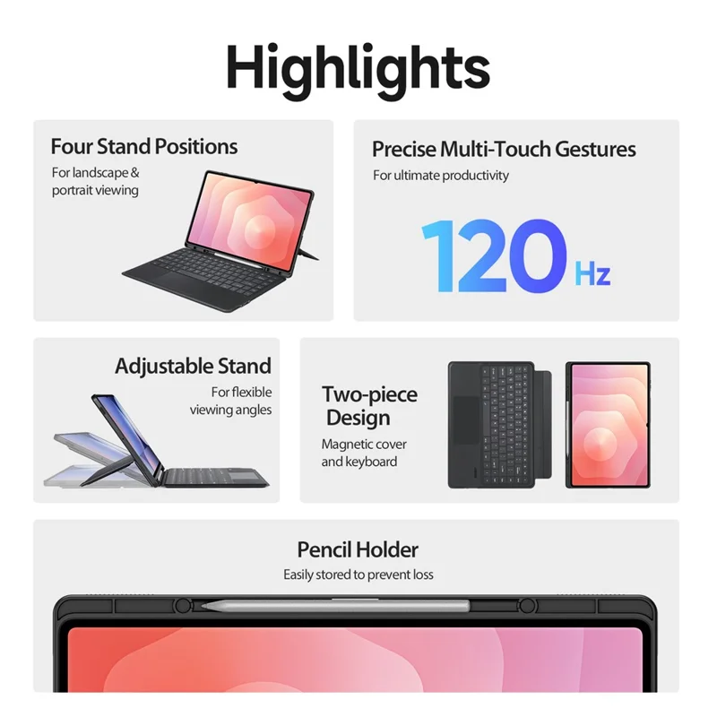 DUX DUCIS DK Series for Samsung Galaxy Tab S11 Ultra Bluetooth-Compatible Keyboard (English) with Leather Tablet Case