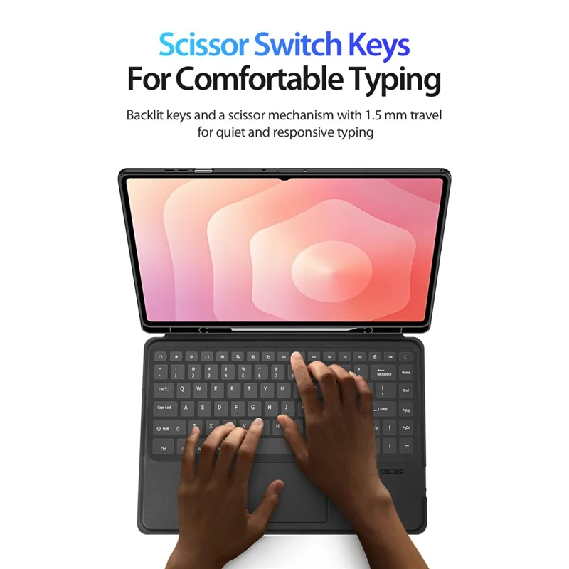 DUX DUCIS DK Series for Samsung Galaxy Tab S11 Ultra Bluetooth-Compatible Keyboard (English) with Leather Tablet Case