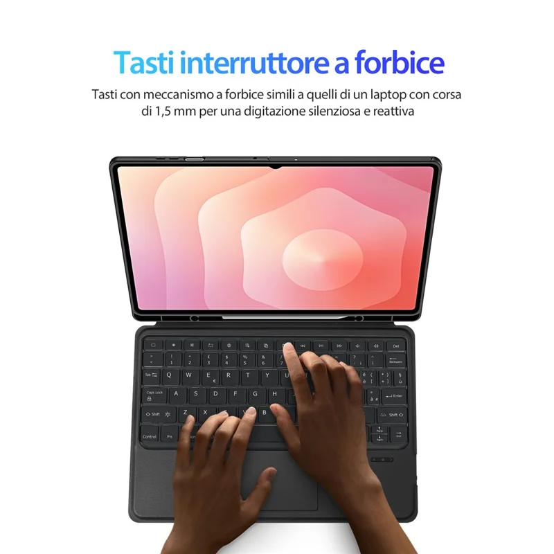 DUX DUCIS DK Series for Samsung Galaxy Tab S11 Ultra Bluetooth-Compatible Keyboard (Italian) with Leather Tablet Case