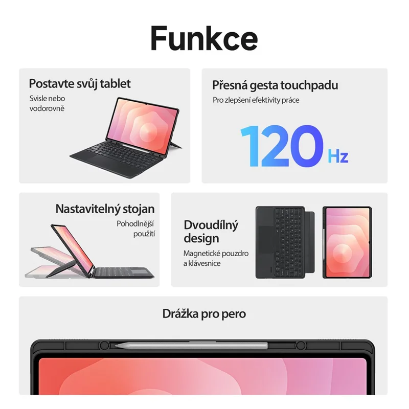 DUX DUCIS DK Series for Samsung Galaxy Tab S11 Ultra Bluetooth-Compatible Keyboard (Czech) with Leather Tablet Case