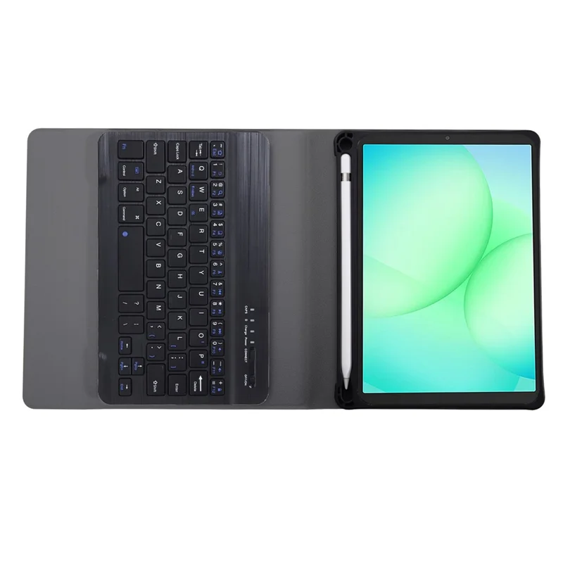 A230B For Samsung Galaxy Tab A11 Detachable Leather Case Bluetooth-Compatible Keyboard with Pen Slot - Black