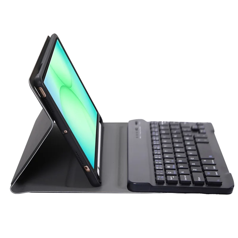 A230B For Samsung Galaxy Tab A11 Detachable Leather Case Bluetooth-Compatible Keyboard with Pen Slot - Black