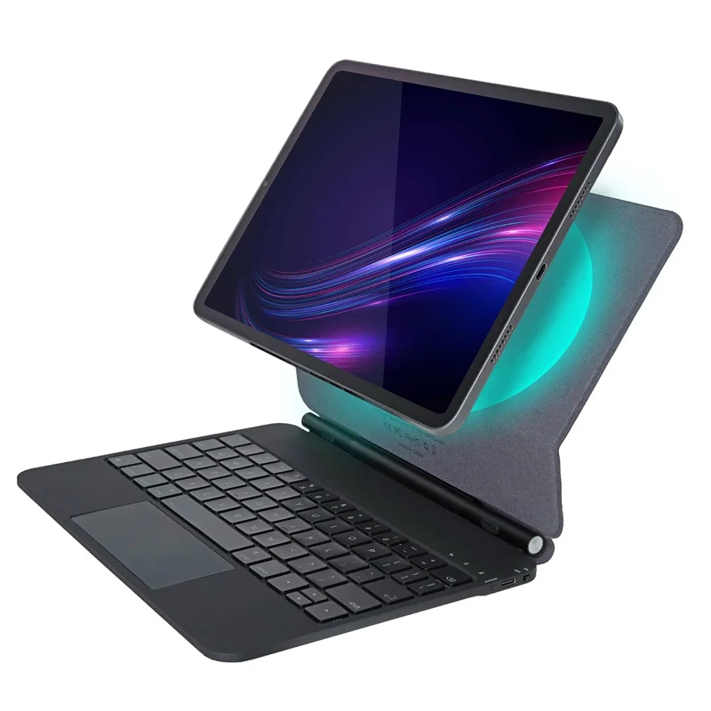 Keyboard Case For iPad (2025) / iPad 10.9 (2022) Magic-Style Keyboard Floating Cantilever Stand with Backlit - Black
