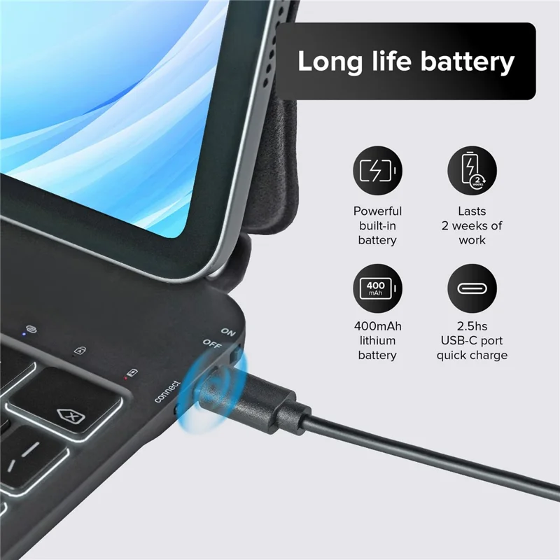 Keyboard Case For iPad (2025) / iPad 10.9 (2022) Magic-Style Keyboard Floating Cantilever Stand with Backlit - Black