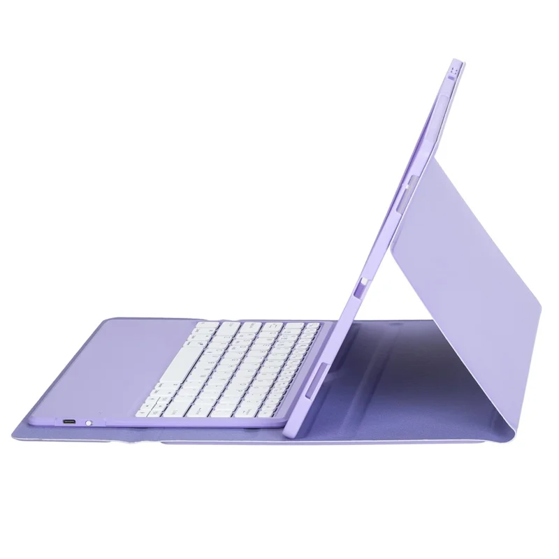 A930B For Samsung Galaxy Tab S11 Ultra Bluetooth-compatible Keyboard Detachable Leather Case with Pen Slot - Lilac Purple