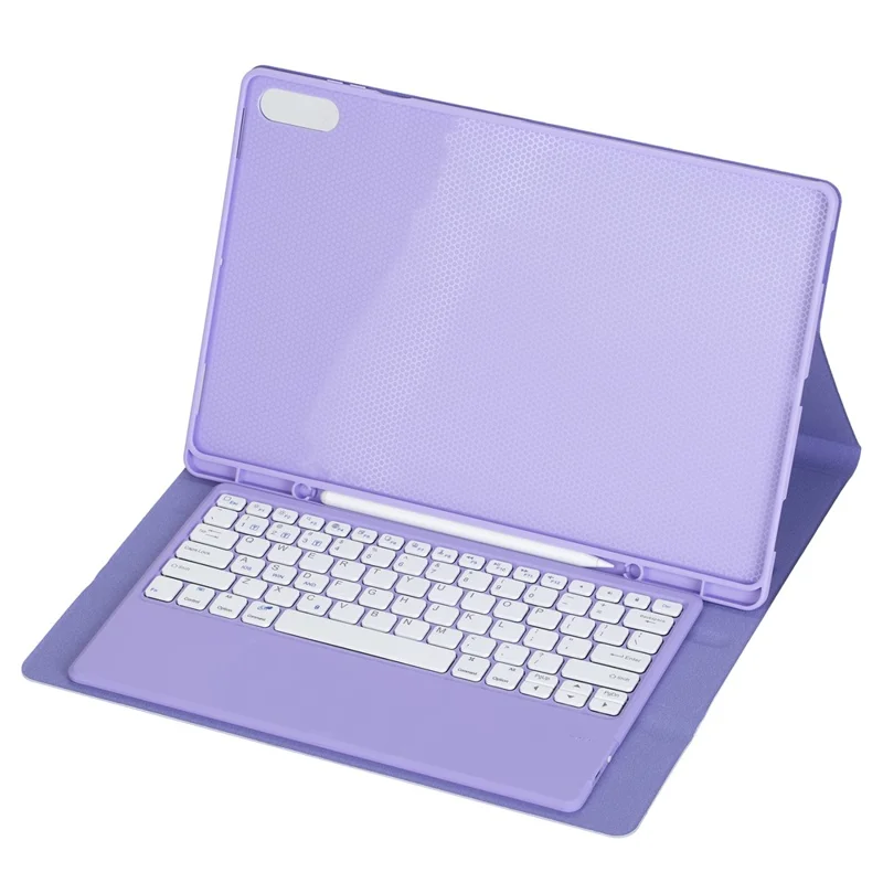 A930B For Samsung Galaxy Tab S11 Ultra Bluetooth-compatible Keyboard Detachable Leather Case with Pen Slot - Lilac Purple
