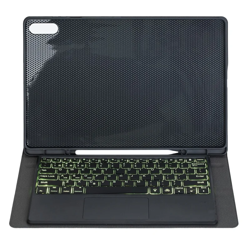 A930B-AS For Samsung Galaxy Tab S11 Ultra Bluetooth-compatible Touchpad Keyboard Detachable Leather Case with Backlit and Pen Slot - Black
