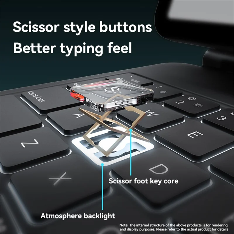 YESIDO KB26 Magnetic Bluetooth-compatible Keyboard Case for iPad Pro 12.9 (2020) / (2018) / (2017) / (2015) Dual Axis Rotation with 7-Color Backlit