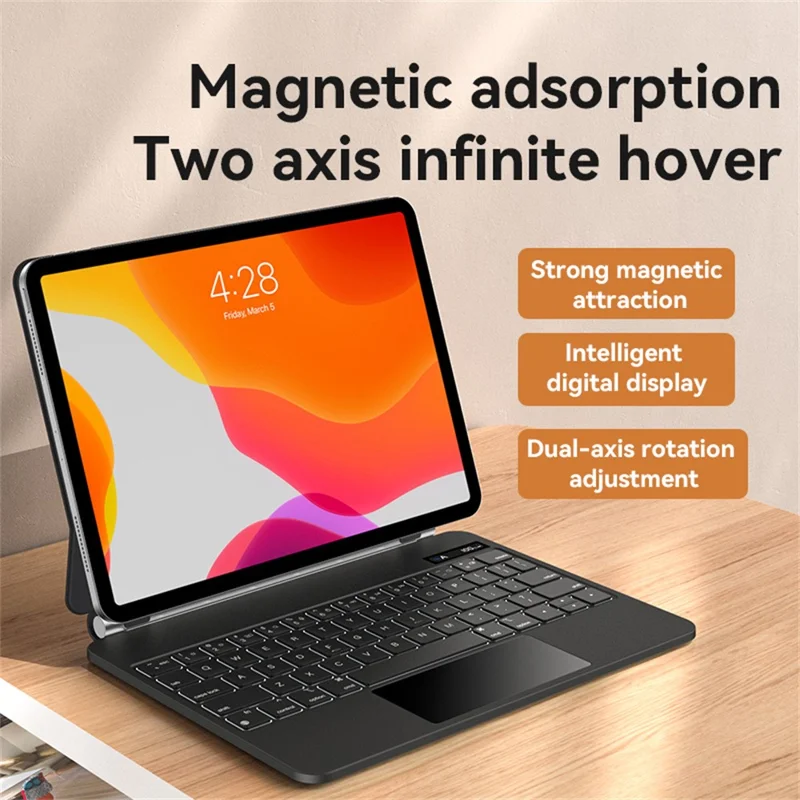 YESIDO KB24 For iPad 10.9 (2022) Magnetic Bluetooth-compatible Keyboard Case Dual Axis Rotation