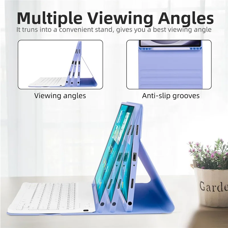 RGB-S11 voor Samsung Galaxy Tab S11 Bluetooth-compatibele toetsenbord PU-leer standaardhoes met RGB-verlichting - Zwart