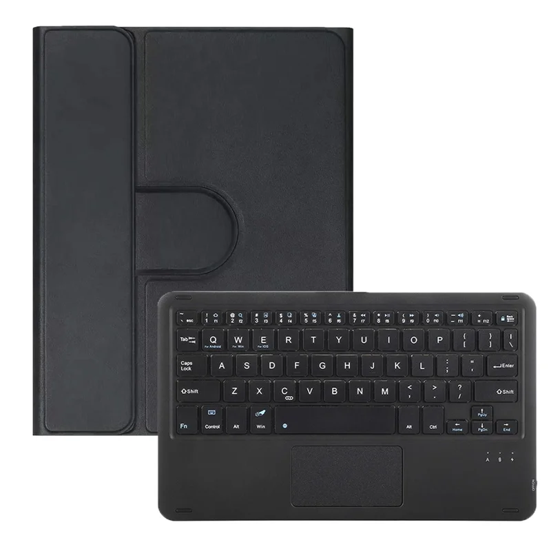 L10B-A For iPad (2025) / iPad 10.9 (2022) 360 Degree Rotating Clear Acrylic Case Book Style Bluetooth-compatible Keyboard Cover with Touchpad - Black