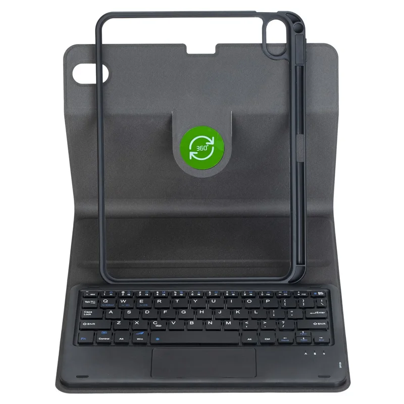 L10B-A For iPad (2025) / iPad 10.9 (2022) 360 Degree Rotating Clear Acrylic Case Book Style Bluetooth-compatible Keyboard Cover with Touchpad - Black
