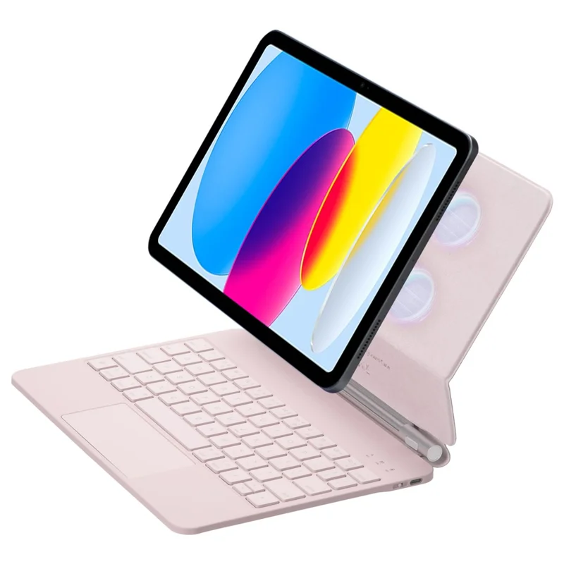 P109 for iPad Air 11 (2025)  /  (2024)  /  Air (2022)  /  (2020)  /  Pro 11 (2022)  /  (2021)  /  (2020)  /  (2018) Magnetic Magic Keyboard with Touchpad Bluetooth-Compatible Keyboard - Pink