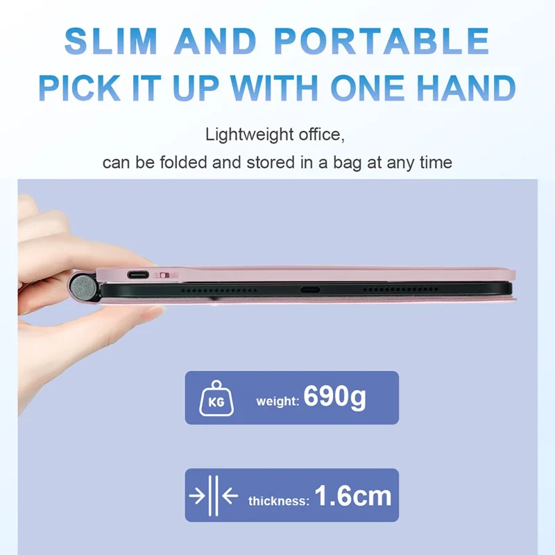 For iPad (2025)  /  10.9 (2022) Magnetic Magic Keyboard with Touchpad Bluetooth-Compatible Keyboard - Pink