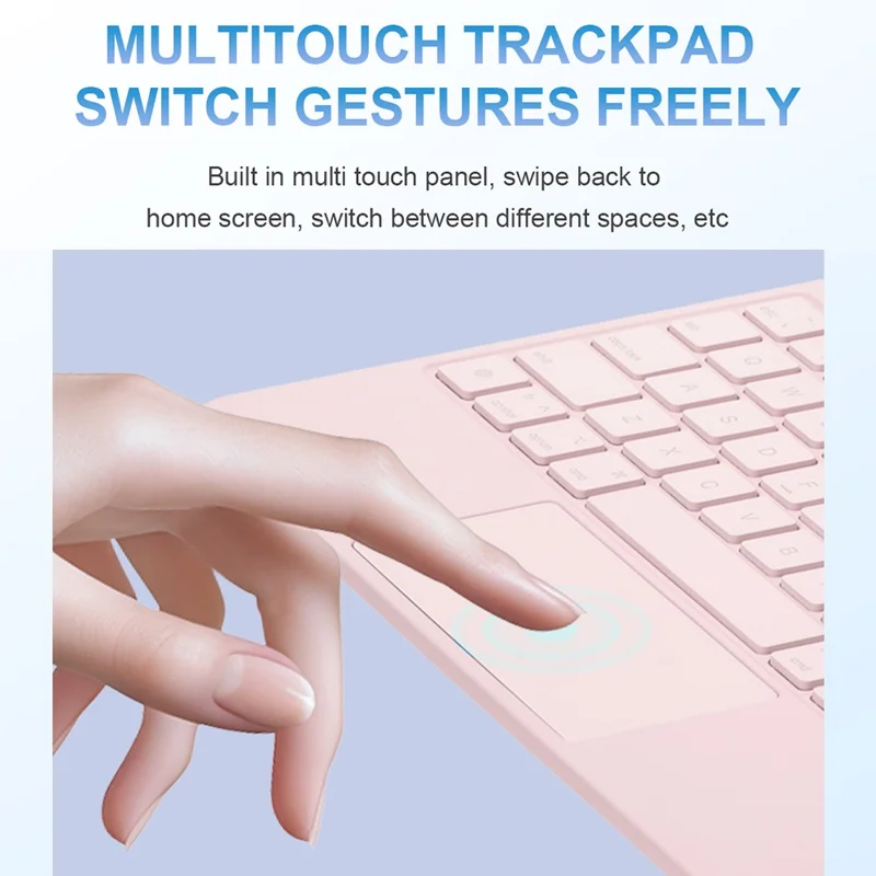 For iPad (2025)  /  10.9 (2022) Magnetic Magic Keyboard with Touchpad Bluetooth-Compatible Keyboard - Pink