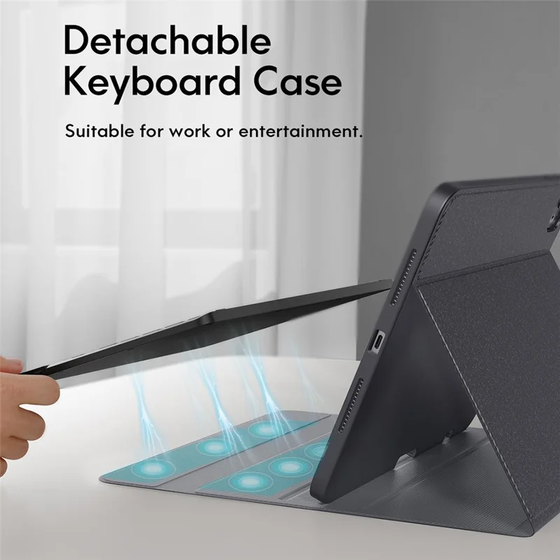 WR030 For iPad Pro 11 (2025)  /  (2024) 7-color Backlit Magnetic Detachable Wireless Bluetooth-compatible Keyboard Case with Touchpad