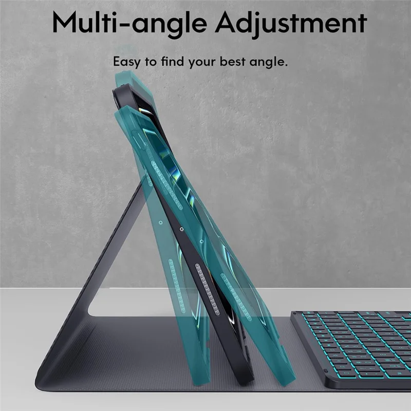 WR030 For iPad Pro 11 (2025)  /  (2024) 7-color Backlit Magnetic Detachable Wireless Bluetooth-compatible Keyboard Case with Touchpad