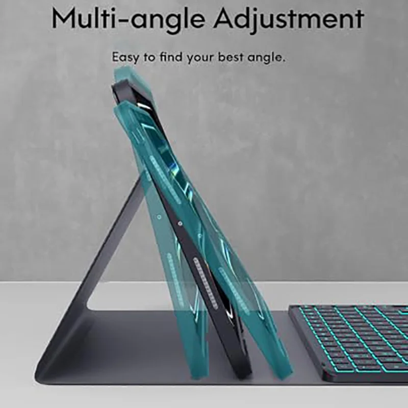 WR030 para iPad Pro 13 (2025) / (2024) Teclado inalámbrico magnético desmontable con retroiluminación de 7 colores y touchpad, compatible con Bluetooth