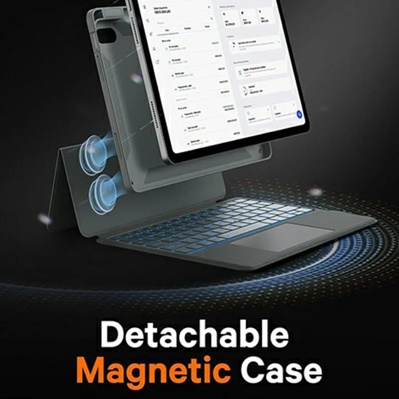 WR303 For iPad (2025) / iPad 10.9 (2022) Magnetic Keyboard Case with Touchpad / Backlit, Detachable Keyboard Tablet Cover