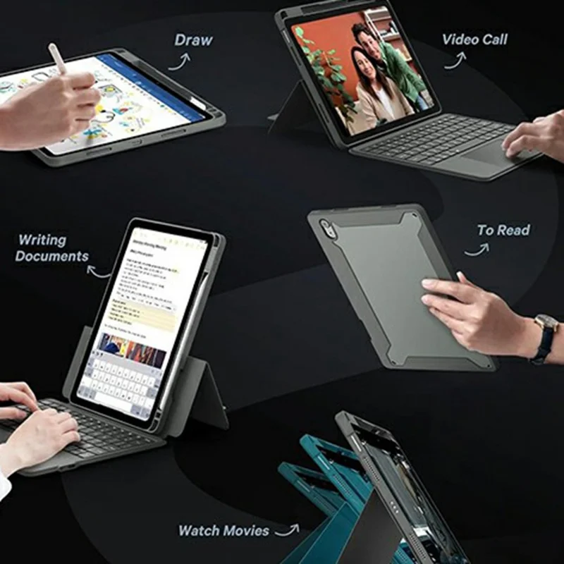 WR303 For iPad (2025) / iPad 10.9 (2022) Magnetic Keyboard Case with Touchpad / Backlit, Detachable Keyboard Tablet Cover