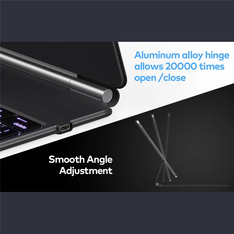 HB358 Magnetic Floating Bluetooth-compatible Keyboard Case for iPad Air 13 (2025) / Air 13 (2024) / iPad Pro 12.9 (2022) / (2021) / (2020) / (2018) - Black